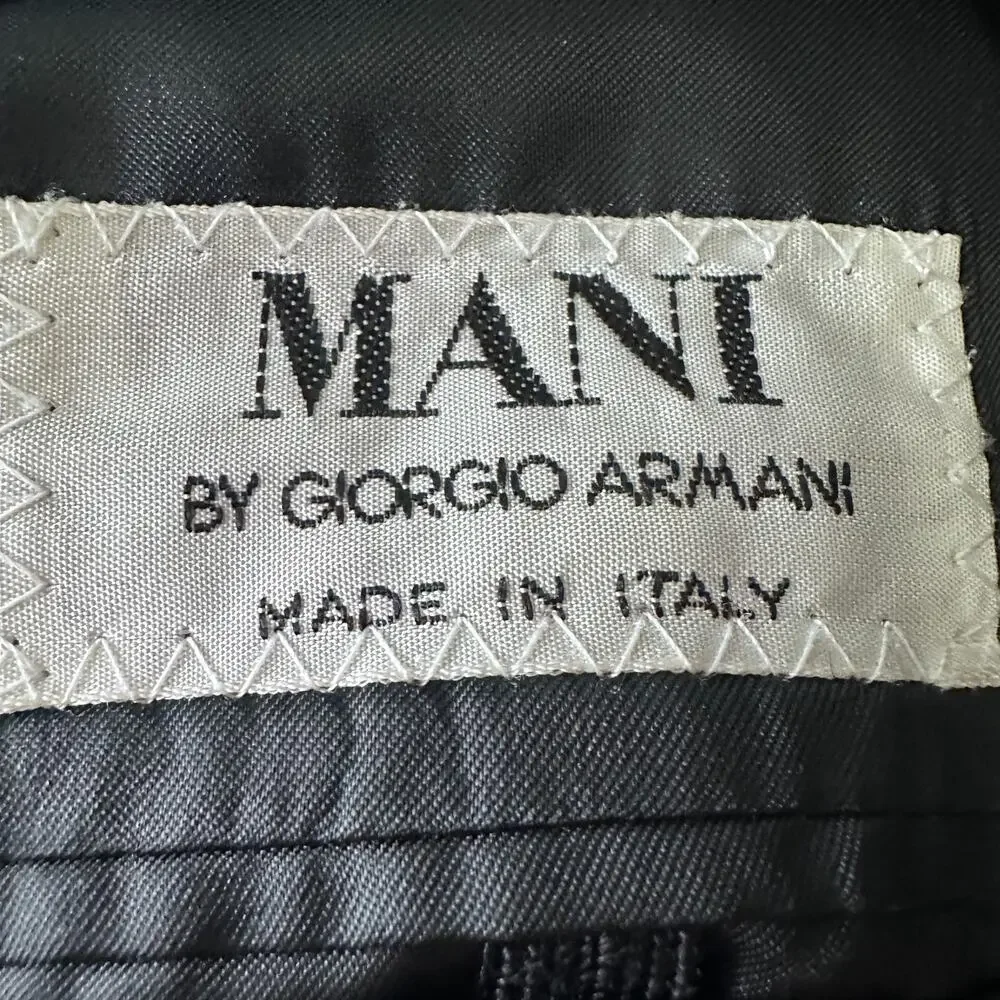 Mani by Giorgio Armani Blazer Jacket Men’s US 43L Charcoal Gay Brown PinStripe‎